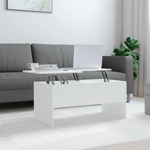 Weißer Couchtisch aus Holzwerkstoff 102x50,5 cm