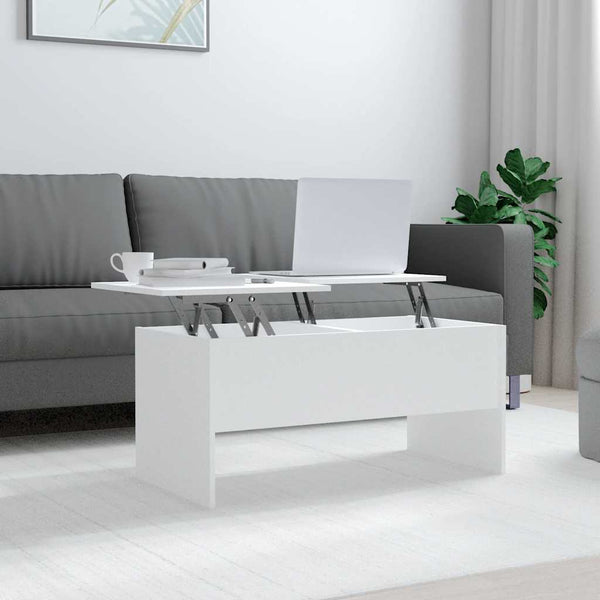 Weißer Couchtisch aus Holzwerkstoff 102x50,5 cm