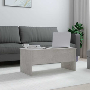 Betongrauer Couchtisch mit Stauraum