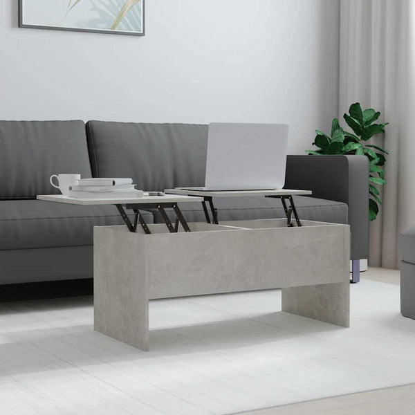 Betongrauer Couchtisch mit Stauraum