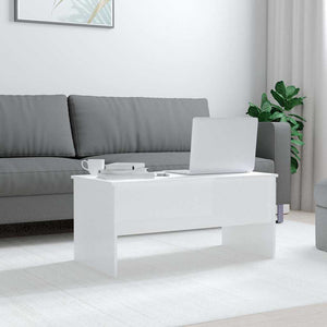Couchtisch Hochglanz Weiß 102 cm