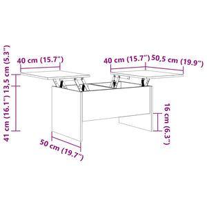 Schwarzer Couchtisch 80x50 cm