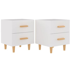 Nachttische 2er Set Weiß 40x35x47,5 cm