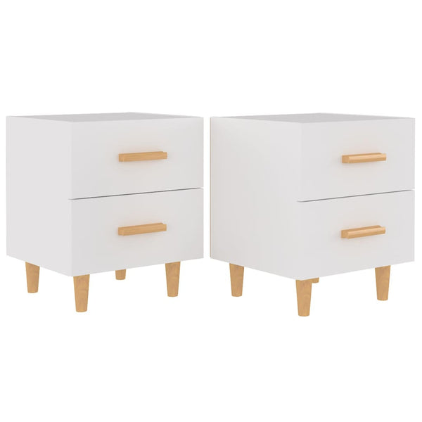 Nachttische 2er Set Weiß 40x35x47,5 cm