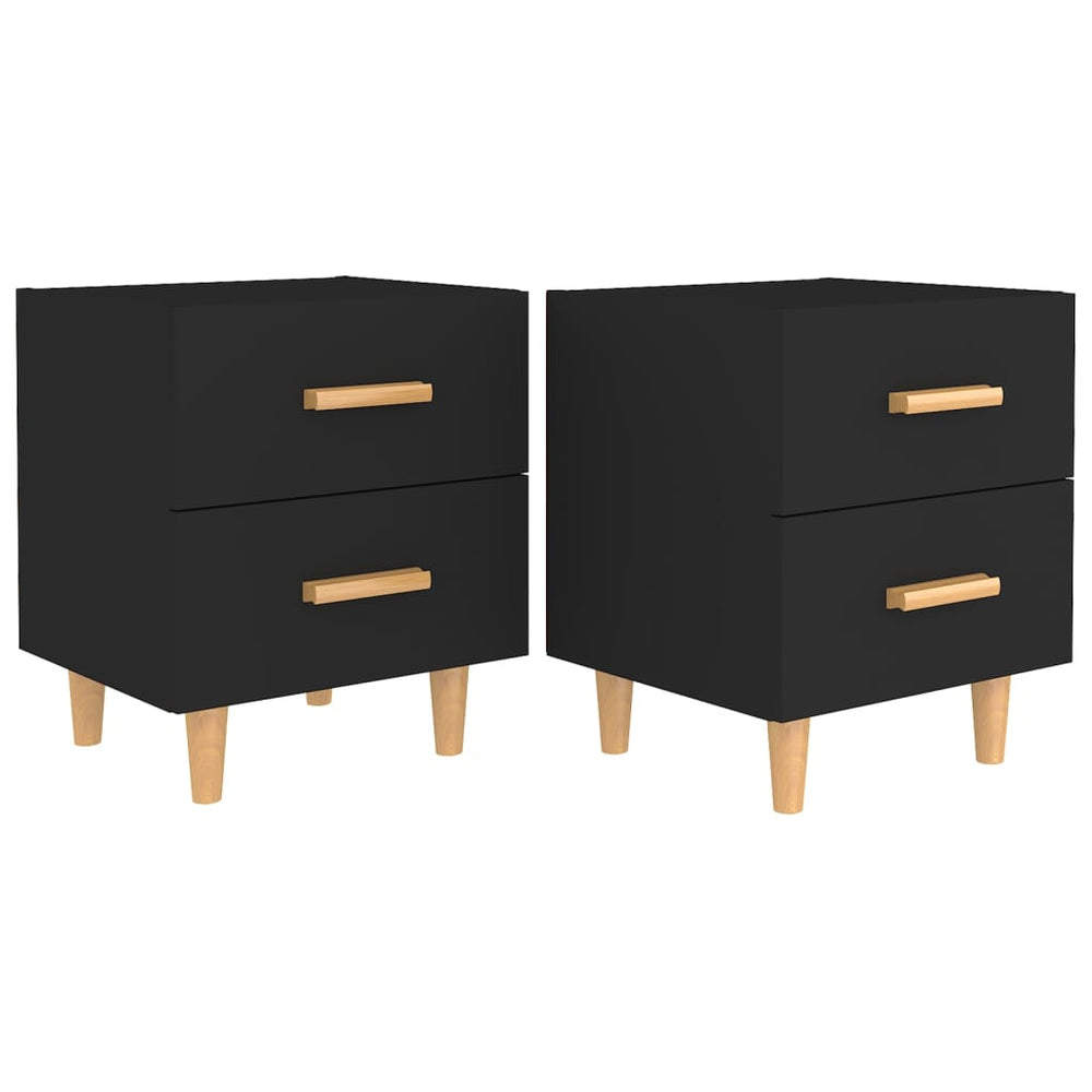 Nachttische 2er Set, Schwarz, 40x35x47,5 cm