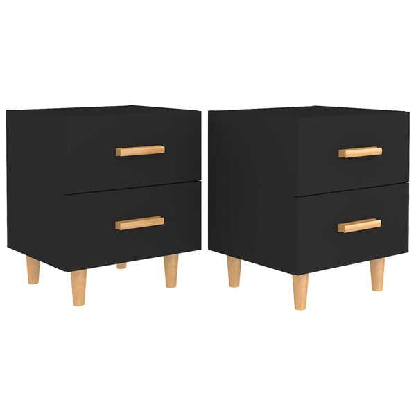 Nachttische 2er Set, Schwarz, 40x35x47,5 cm