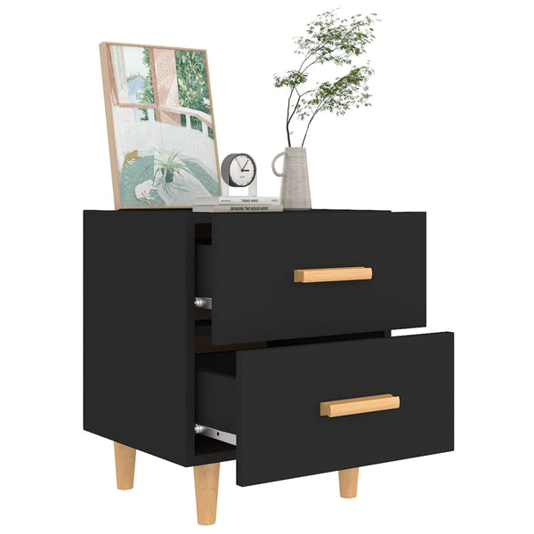 Nachttische 2er Set, Schwarz, 40x35x47,5 cm