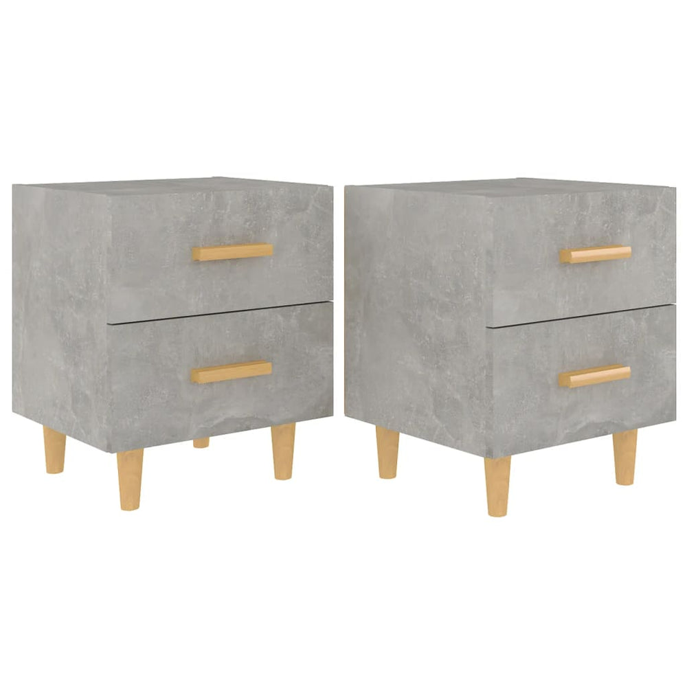 Nachttische 2er Set Betongrau 40x35x47,5 cm