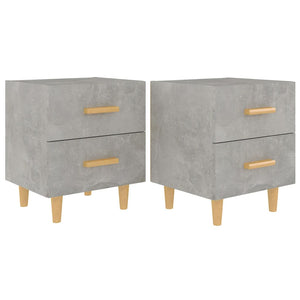 Nachttische 2er Set Betongrau 40x35x47,5 cm