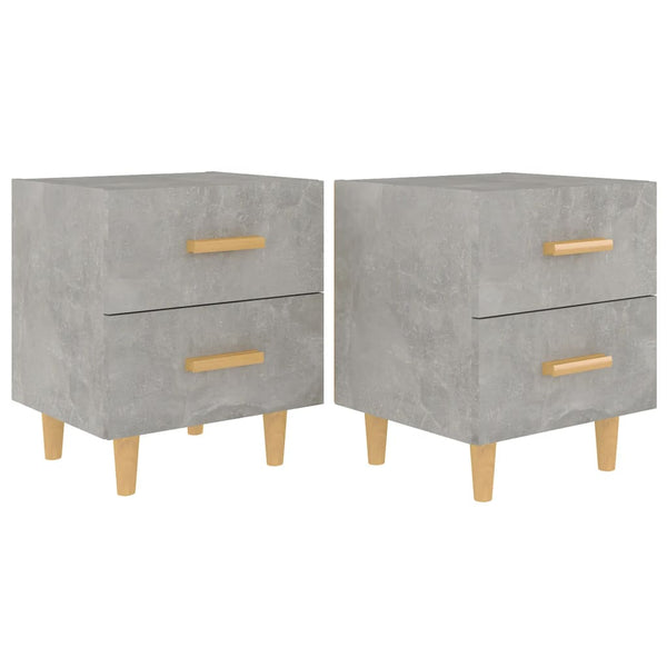Nachttische 2er Set Betongrau 40x35x47,5 cm