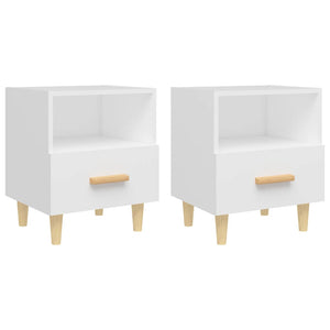 Nachttische Weiß, 2er Set