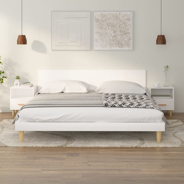 Nachttische Weiß, 2er Set