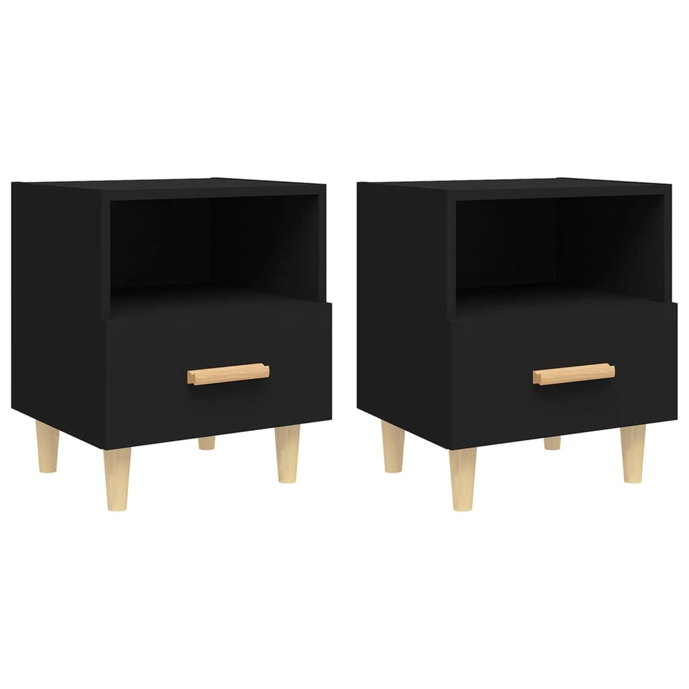 vidaXL Nightstands 2 pcs. Black 40x35x47 cm