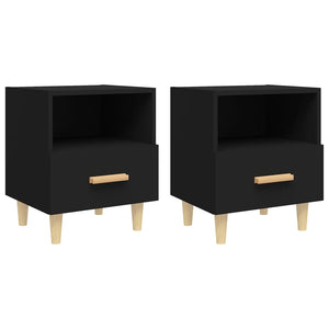 Nachttische Schwarz 40x35x47 cm, 2er-Set