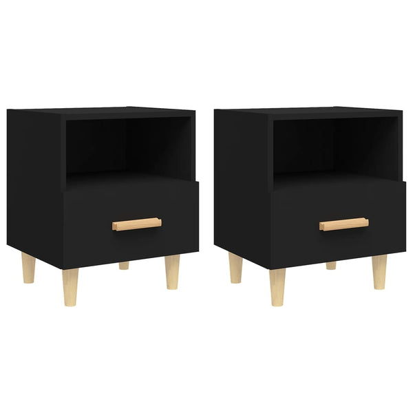 Nachttische Schwarz 40x35x47 cm, 2er-Set