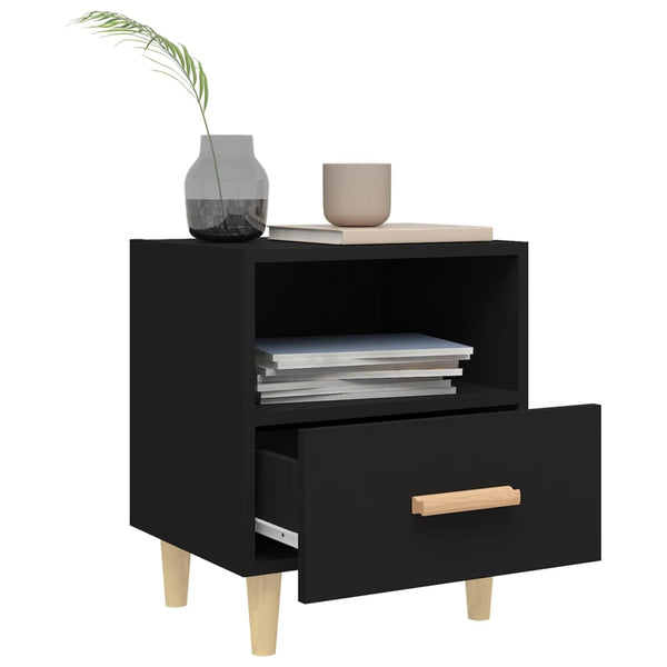 Nachttische Schwarz 40x35x47 cm, 2er-Set