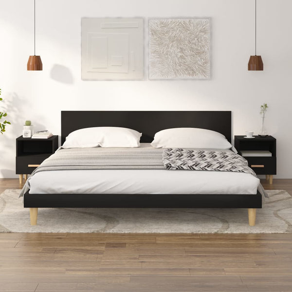 Nachttische Schwarz 40x35x47 cm, 2er-Set