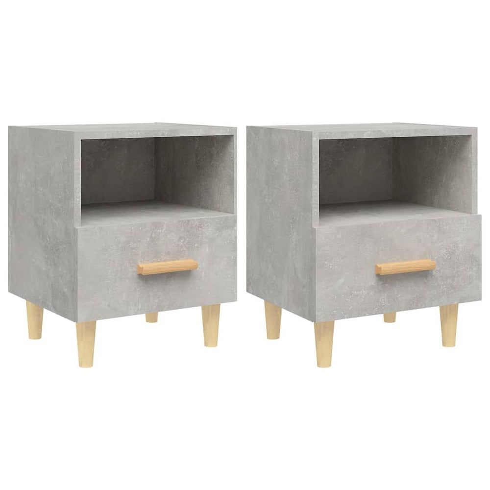 vidaXL Bedside Cabinets 2 pcs. Concrete Gray 40x35x47 cm