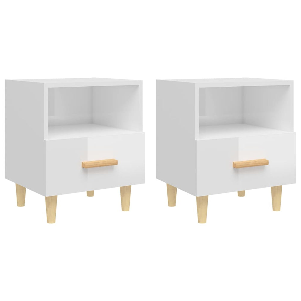 vidaXL Nightstands 2 pcs. High Gloss White 40x35x47 cm