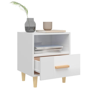 Nachttische 2er Set, Hochglanz Weiß 40x35x47 cm