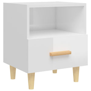 Nachttische 2er Set, Hochglanz Weiß 40x35x47 cm