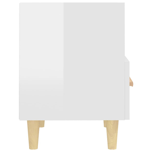 Nachttische 2er Set, Hochglanz Weiß 40x35x47 cm