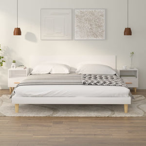 Nachttische 2er Set, Hochglanz Weiß 40x35x47 cm