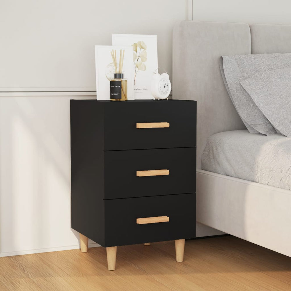 vidaXL Nightstand Black 40x40x66 cm Engineered Wood