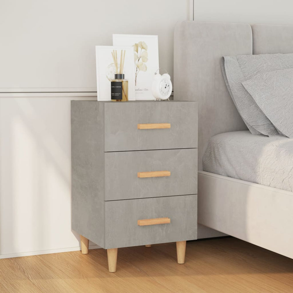 vidaXL Nightstand Concrete Gray 40x40x66 cm Engineered Wood