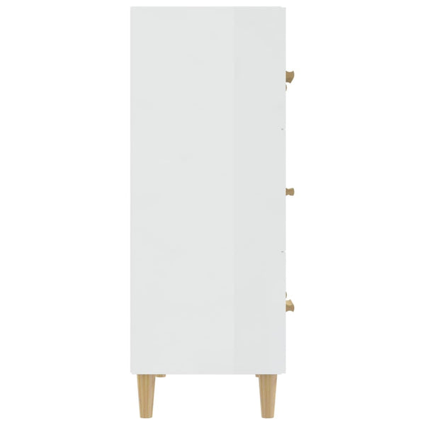 Hochglanz Weißes Sideboard 70x34x90 cm