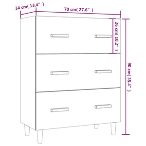Hochglanz Weißes Sideboard 70x34x90 cm