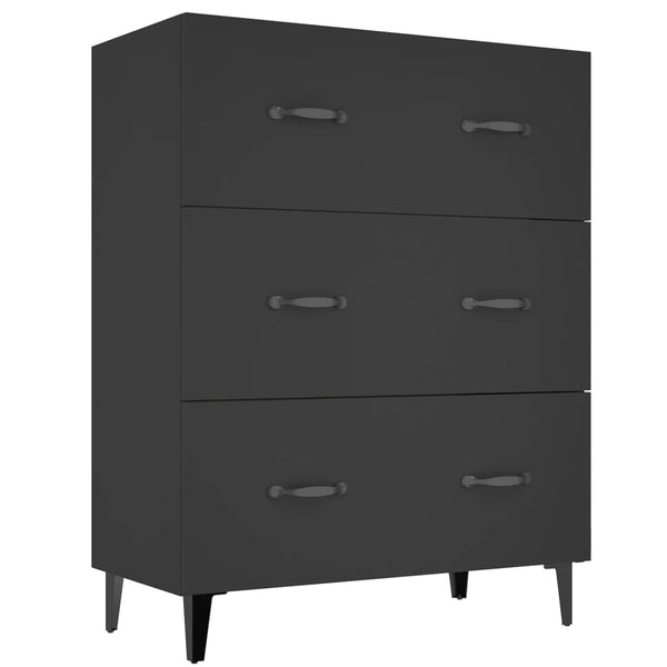 Schwarzes Sideboard 69,5 cm Holz