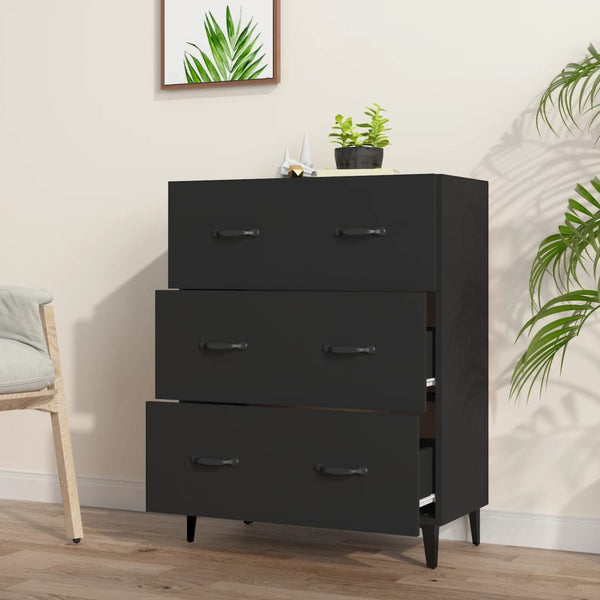 Schwarzes Sideboard 69,5 cm Holz