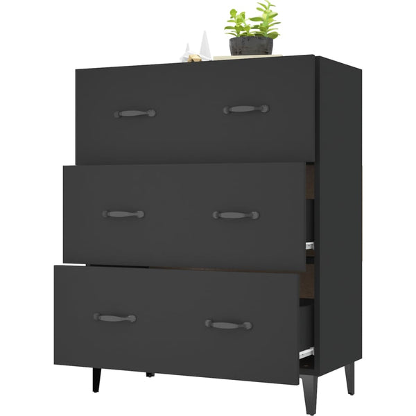 Schwarzes Sideboard 69,5 cm Holz