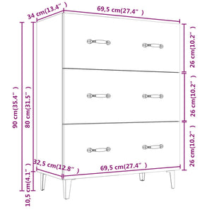 Schwarzes Sideboard 69,5 cm Holz