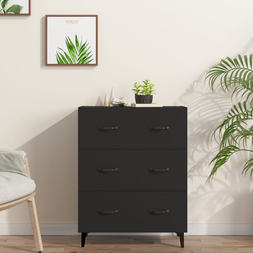 Schwarzes Sideboard 69,5 cm Holz