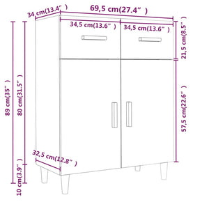 Betongraues Sideboard 69,5 cm