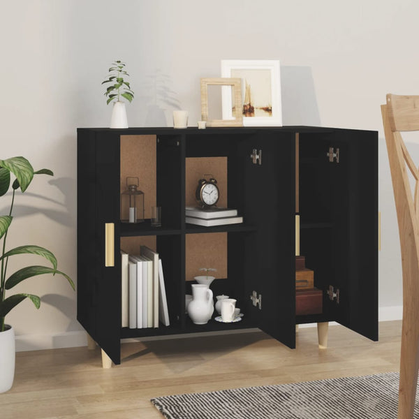 Schwarzes Sideboard 90x80cm Holz