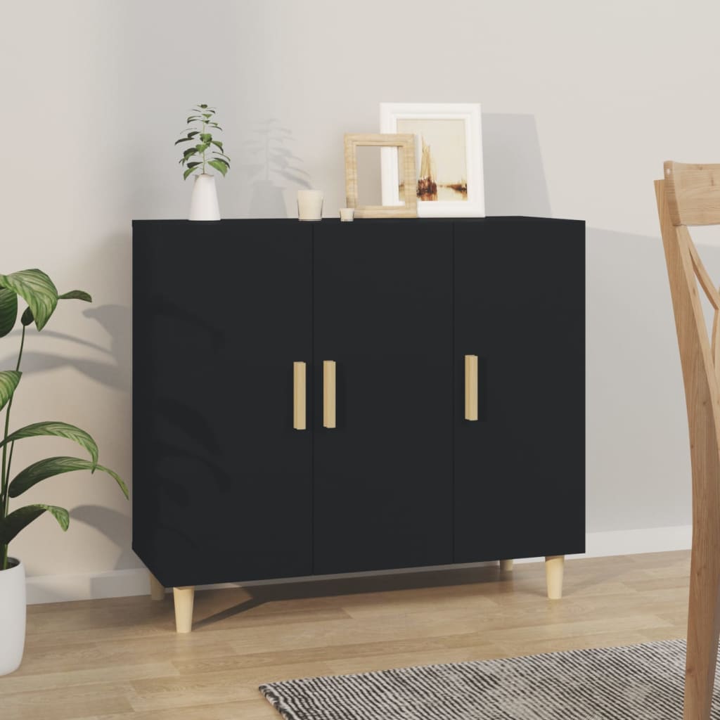 Schwarzes Sideboard 90x80cm Holz