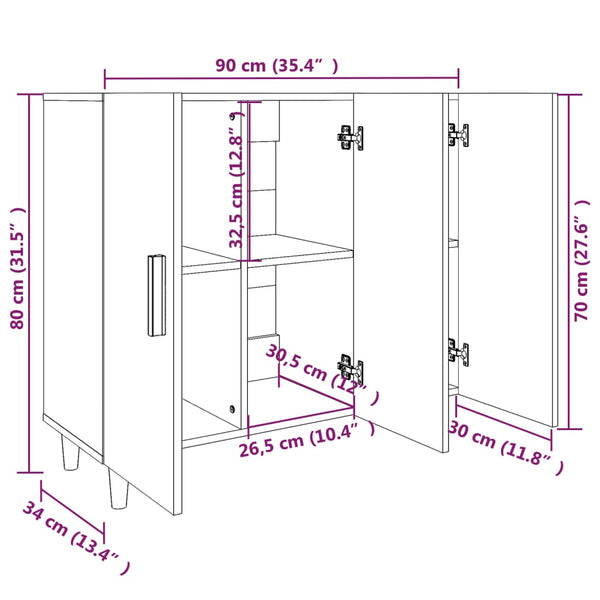 Sideboard Betongrau 90x80 cm