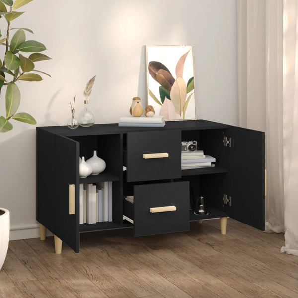 Schwarzes Sideboard 100 cm Holzwerkstoff