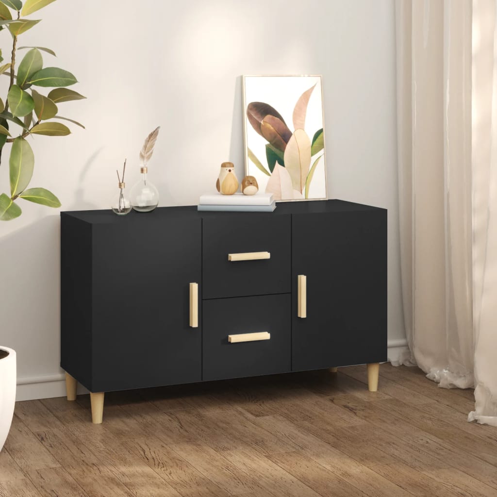 Schwarzes Sideboard 100 cm Holzwerkstoff