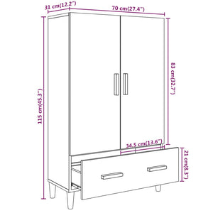 Highboard Schwarz 70x31x115 cm