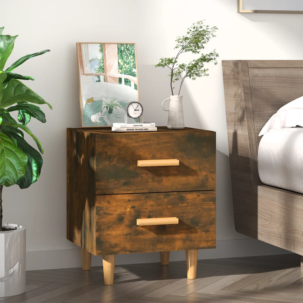 vidaXL Bedside Cabinet Smoked Oak 40x35x47.5 cm