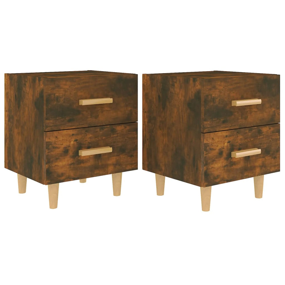vidaXL Bedside Cabinets 2 pcs Smoked Oak 40x35x47.5 cm