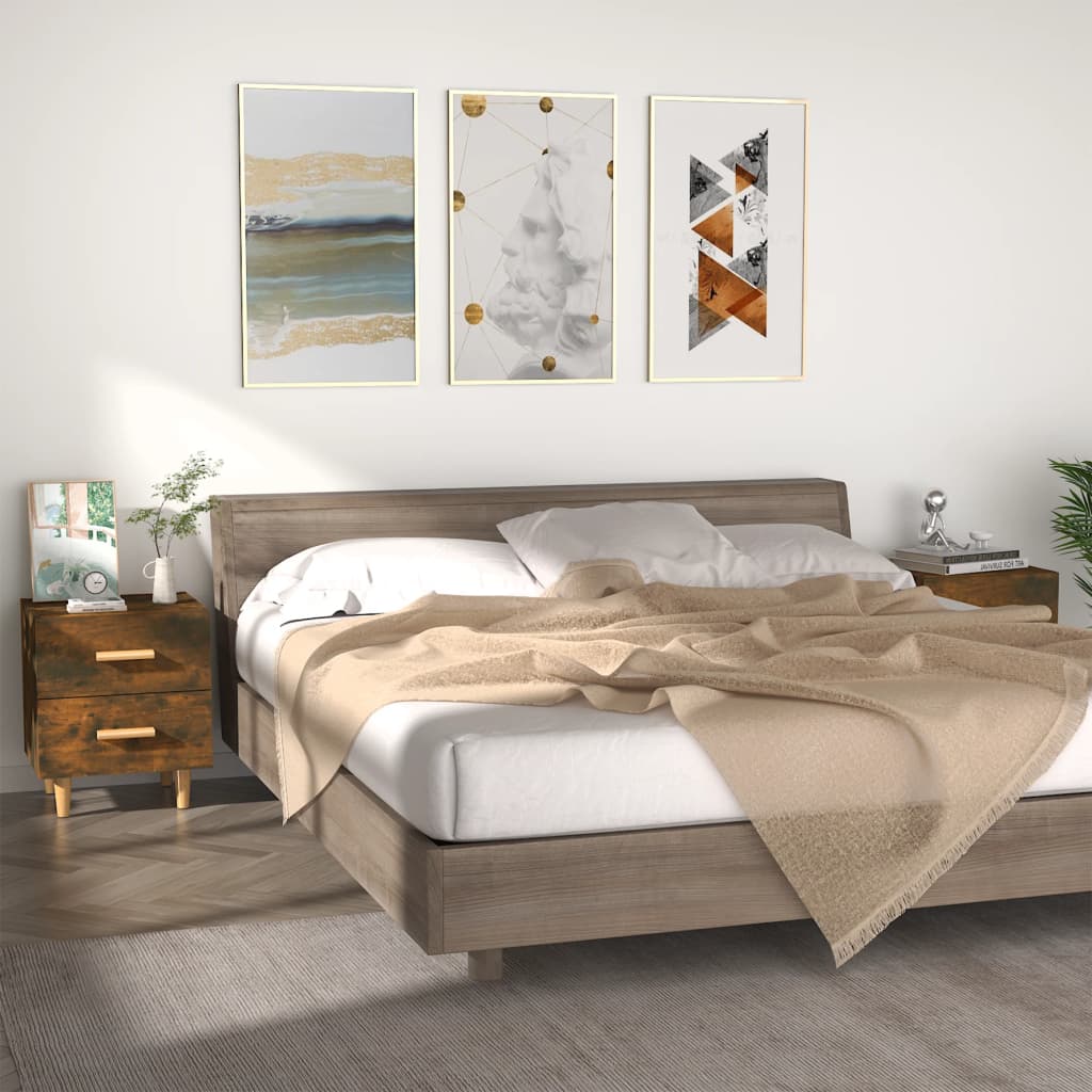 Nachttische 2er Set Räuchereiche 40x35x47,5 cm