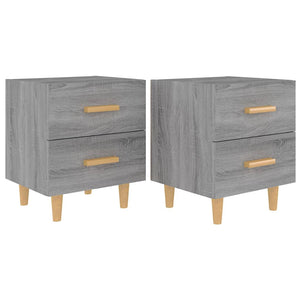 Nachttische 2er Set Grau Sonoma 40x35x47,5 cm