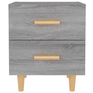 Nachttische 2er Set Grau Sonoma 40x35x47,5 cm