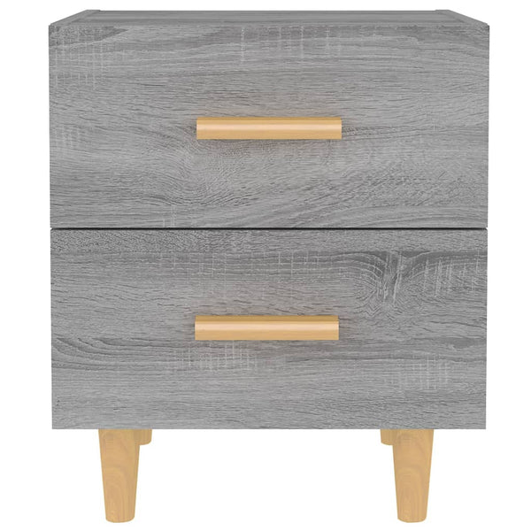 Nachttische 2er Set Grau Sonoma 40x35x47,5 cm