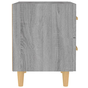 Nachttische 2er Set Grau Sonoma 40x35x47,5 cm